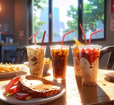 Fresh coffee and protein drinks at OJS Cafe